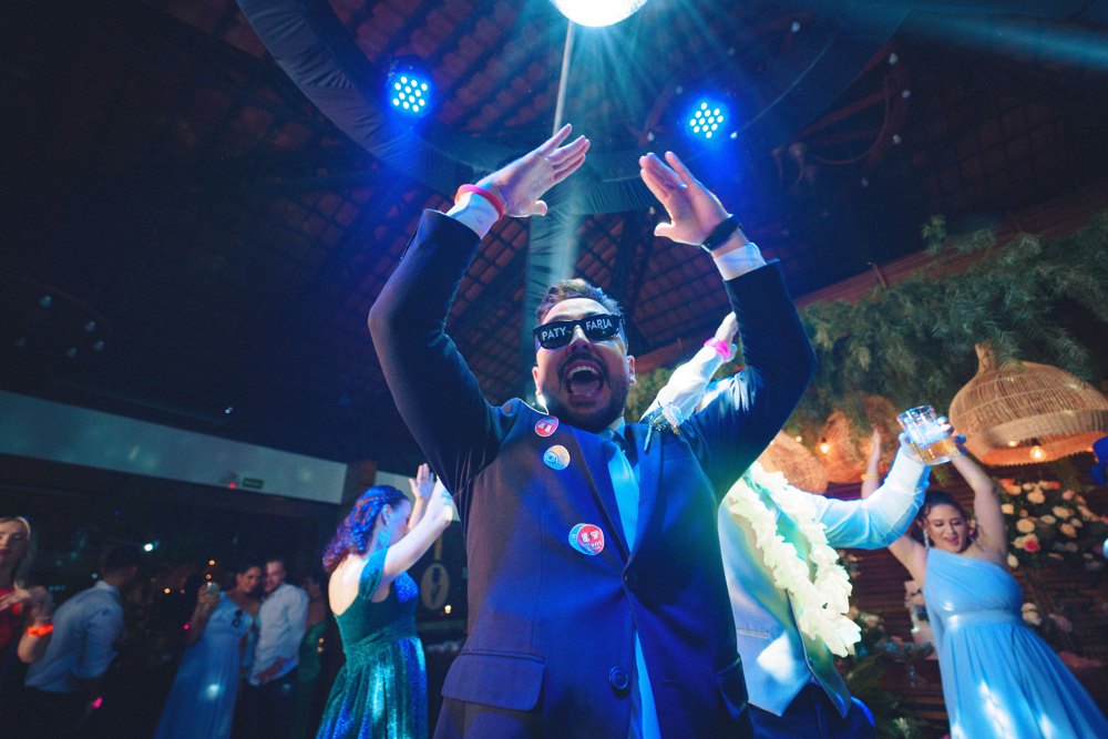 Guests dancing at a festive party