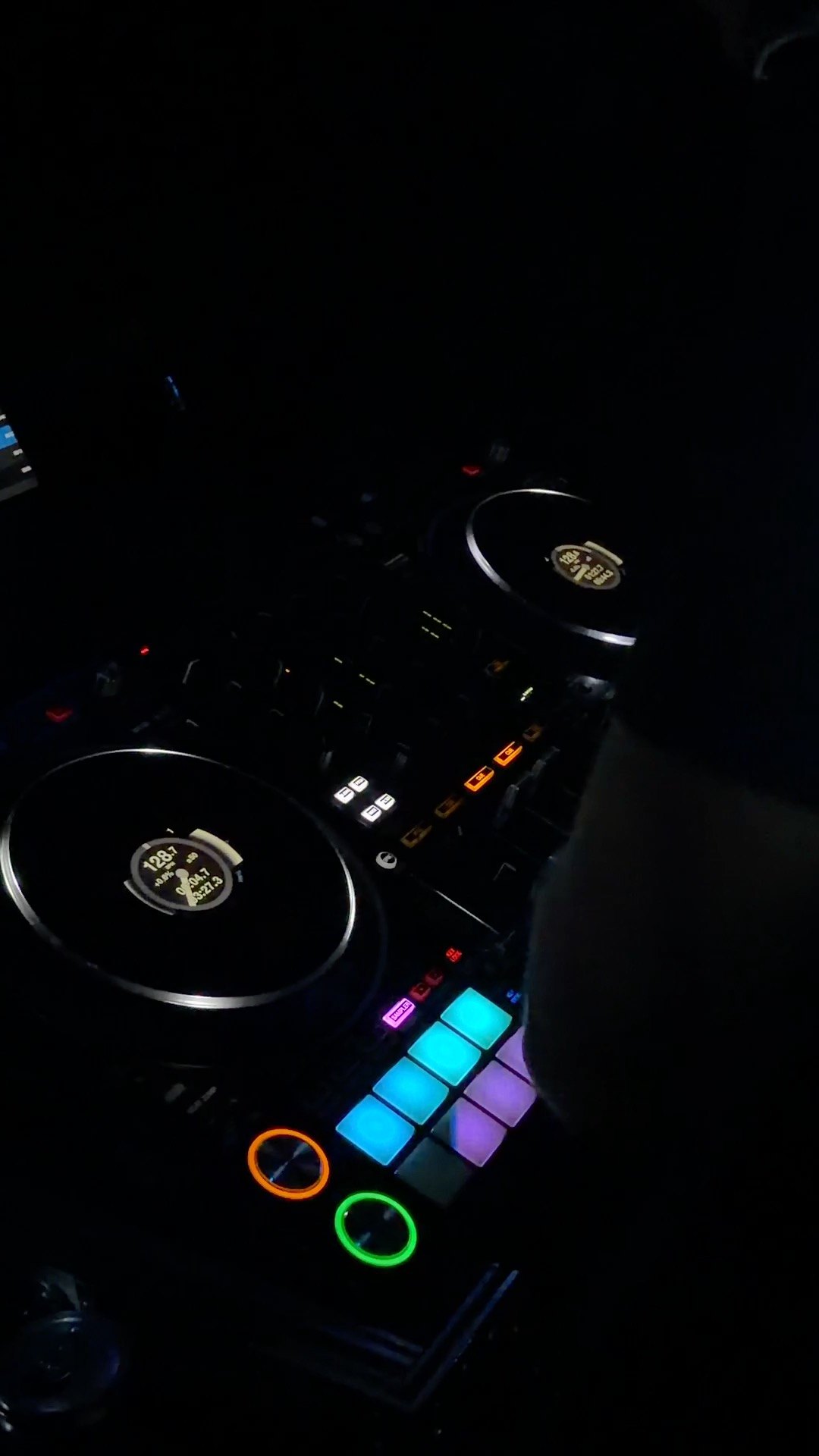 Behind the booth