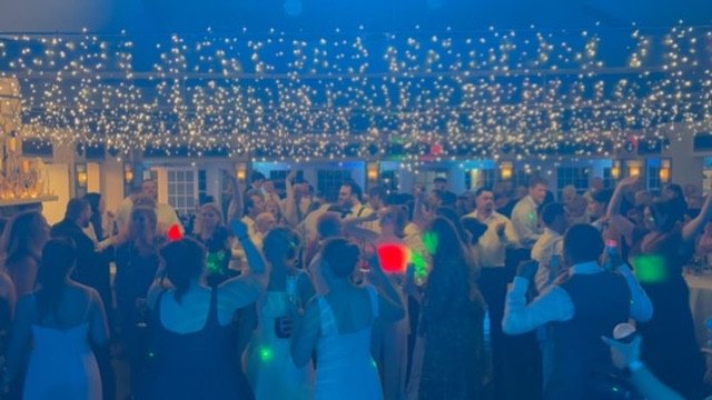 Under the string lights