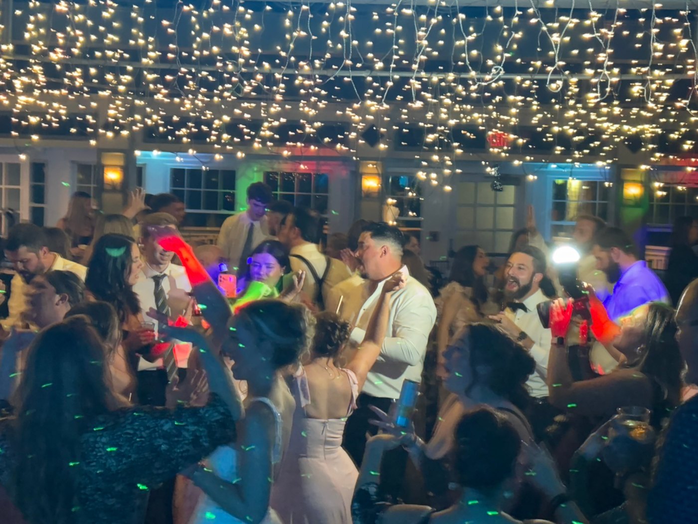Under the string lights