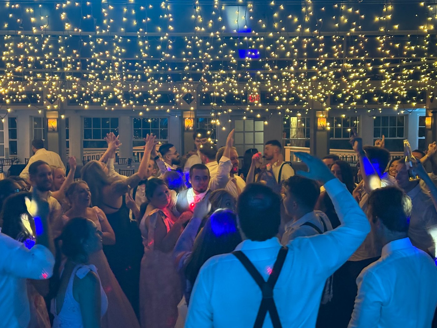 Under the string lights
